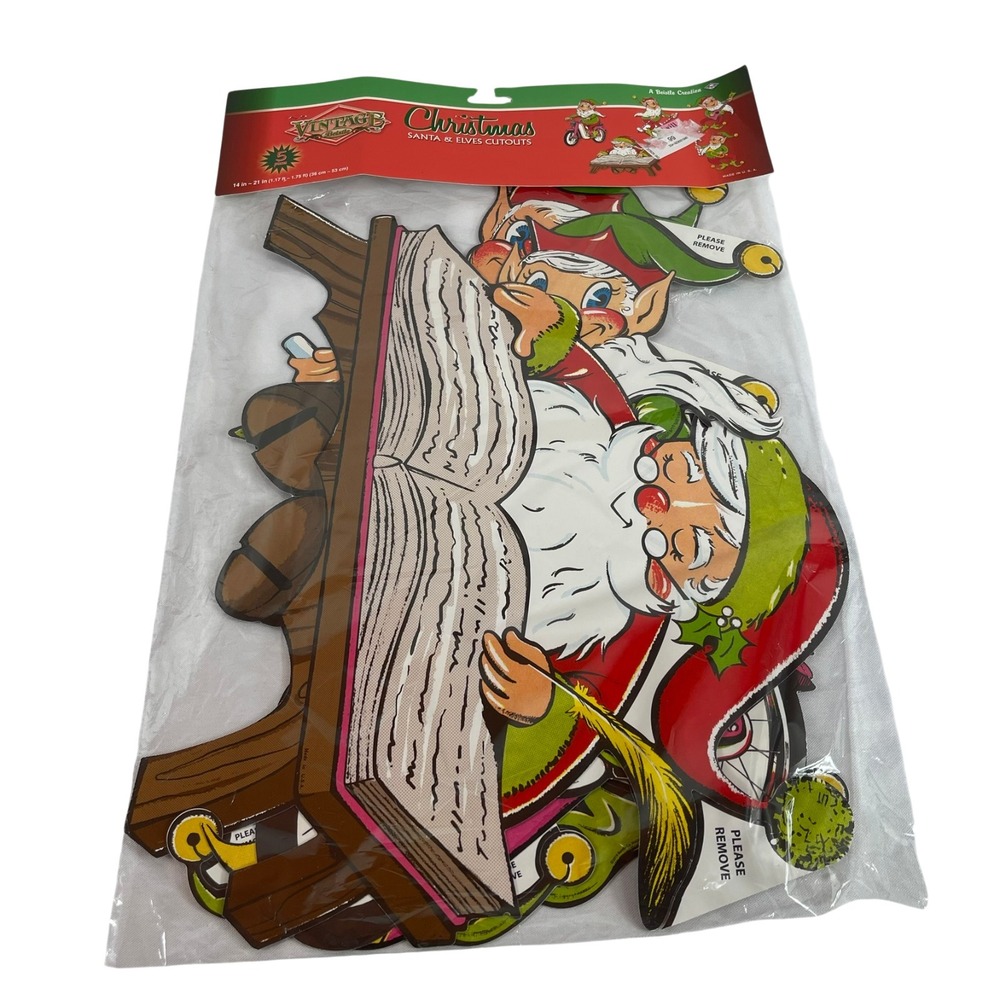 Beistle Christmas Cutouts Sants & Elves Retro